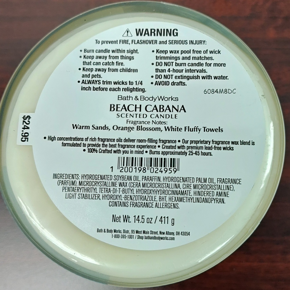 Bath & Body Works BEACH CABANA 3-Wick Candle - From the Vault 2012 - Picture 3 of 3